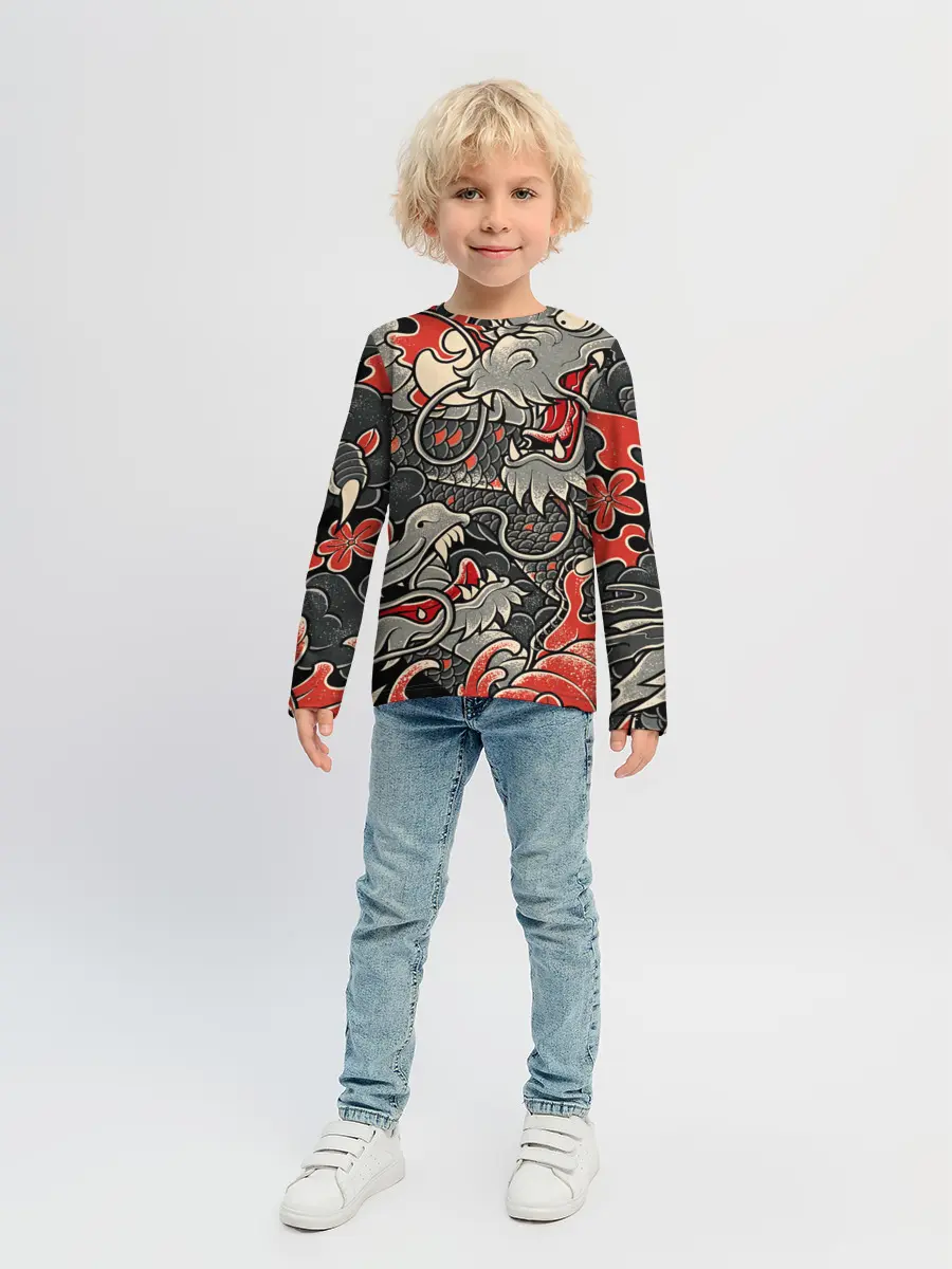 Детский лонгслив / Dsquared tatoo DRAGON
