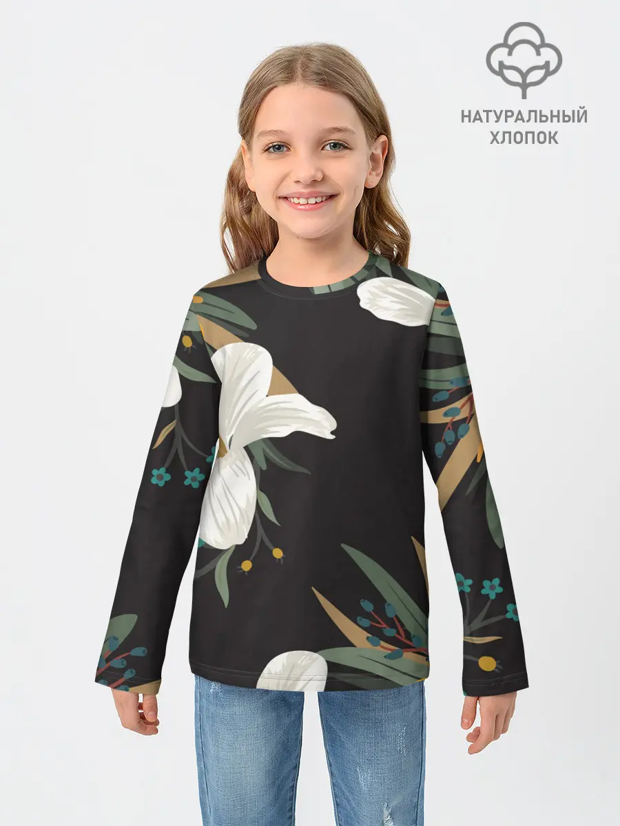 Детский лонгслив / Цветочный арт