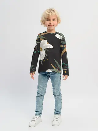 Детский лонгслив / Цветочный арт