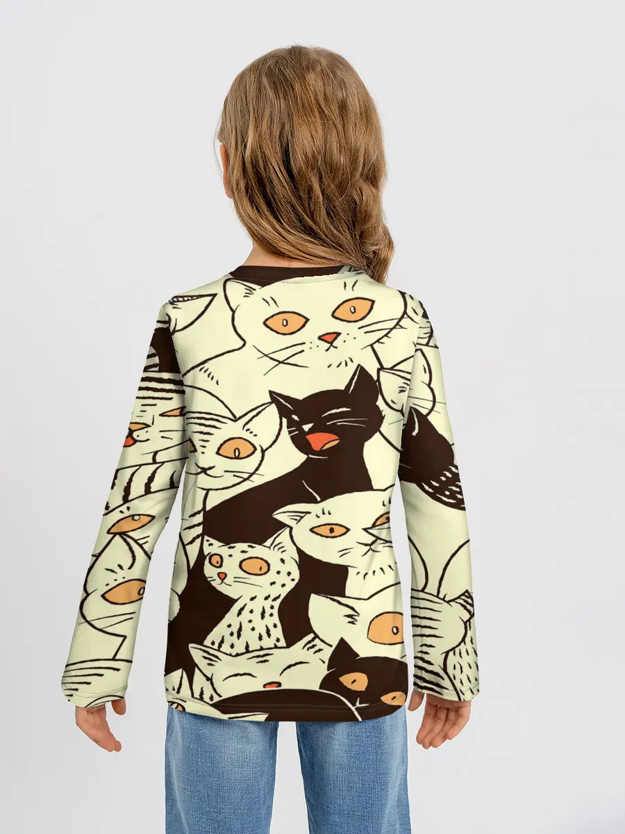 Детский лонгслив / КОТЯТА ПАТТЕРН