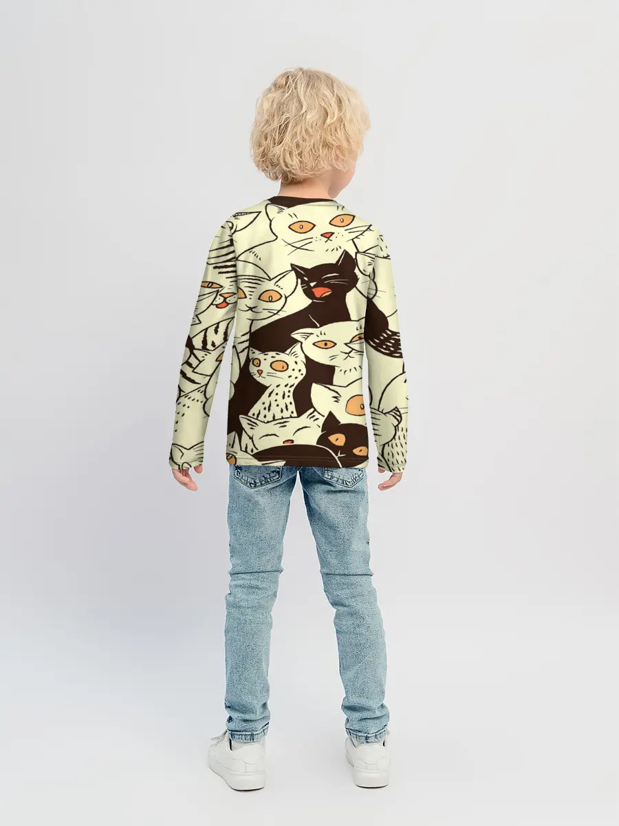 Детский лонгслив / КОТЯТА ПАТТЕРН
