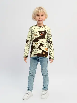 Детский лонгслив / КОТЯТА ПАТТЕРН