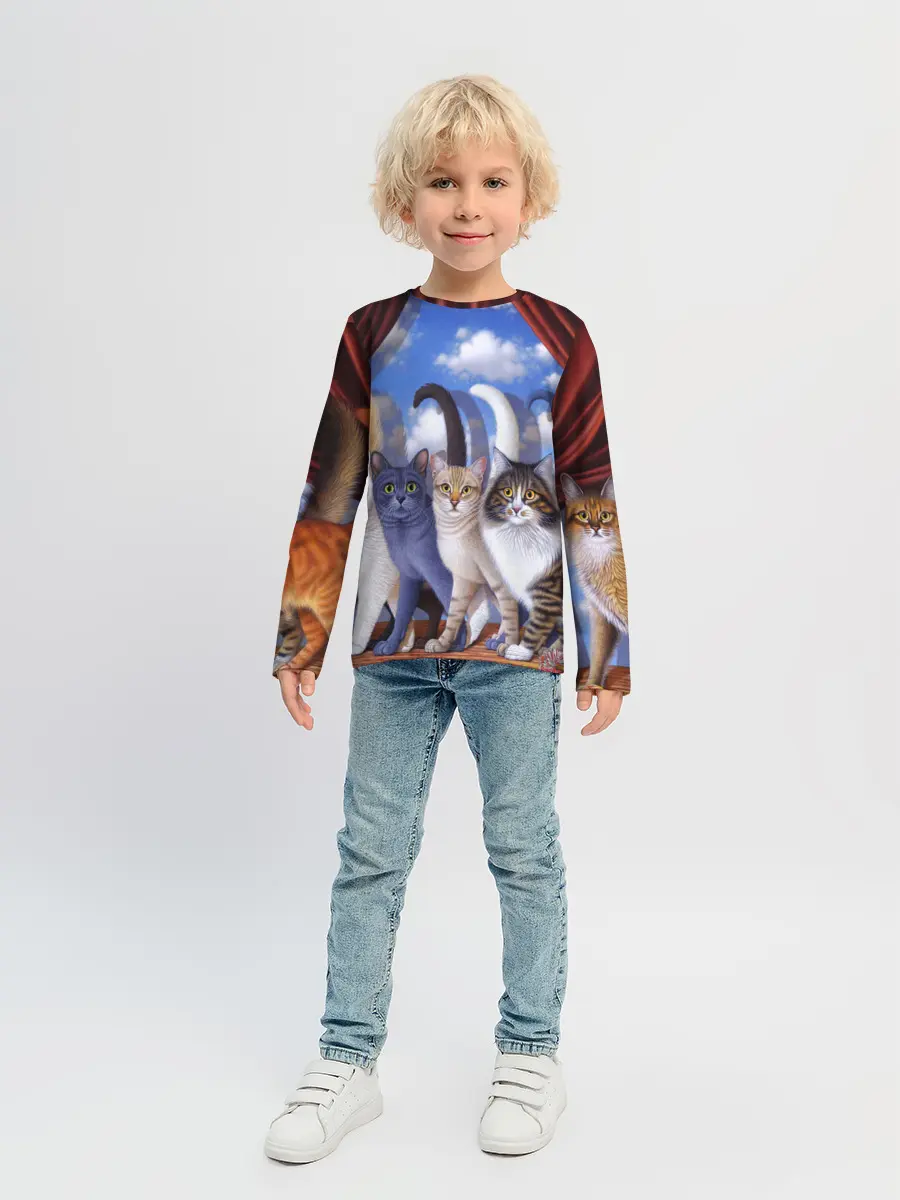 Детский лонгслив / Коты