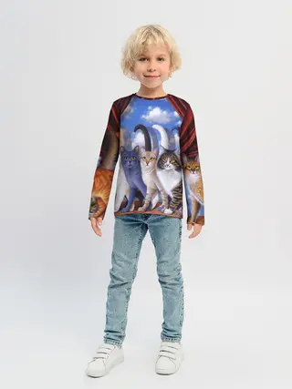 Детский лонгслив / Коты