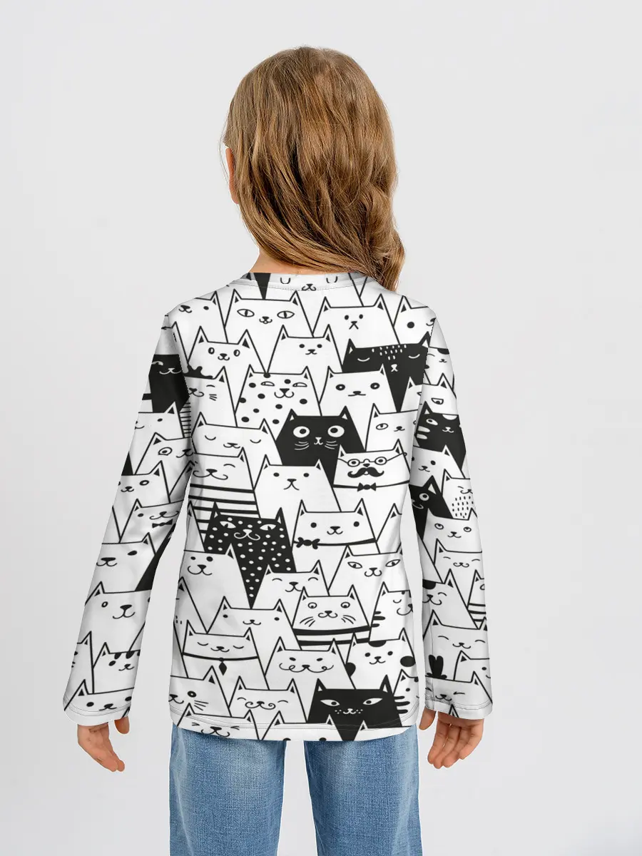 Детский лонгслив / КОТЫ WHITE