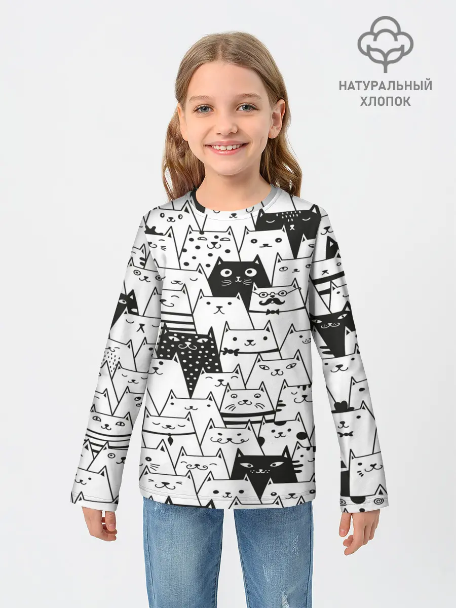 Детский лонгслив / КОТЫ BLACK