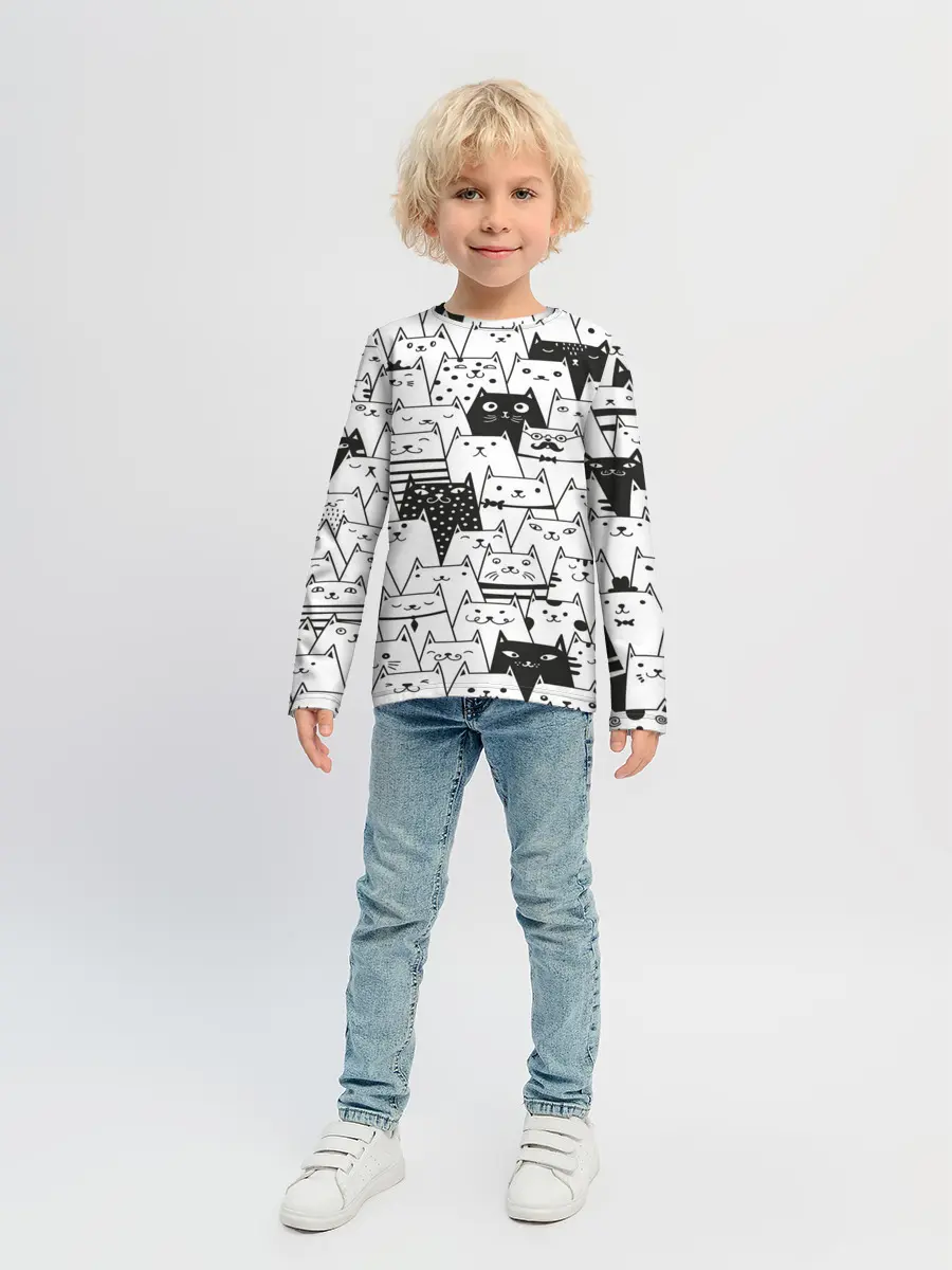 Детский лонгслив / КОТЫ BLACK