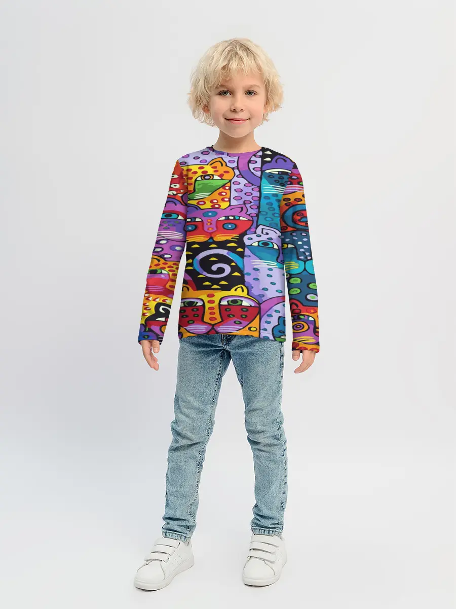 Детский лонгслив / КОТЯТА ЖИВОПИСЬ