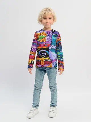 Детский лонгслив / КОТЯТА ЖИВОПИСЬ