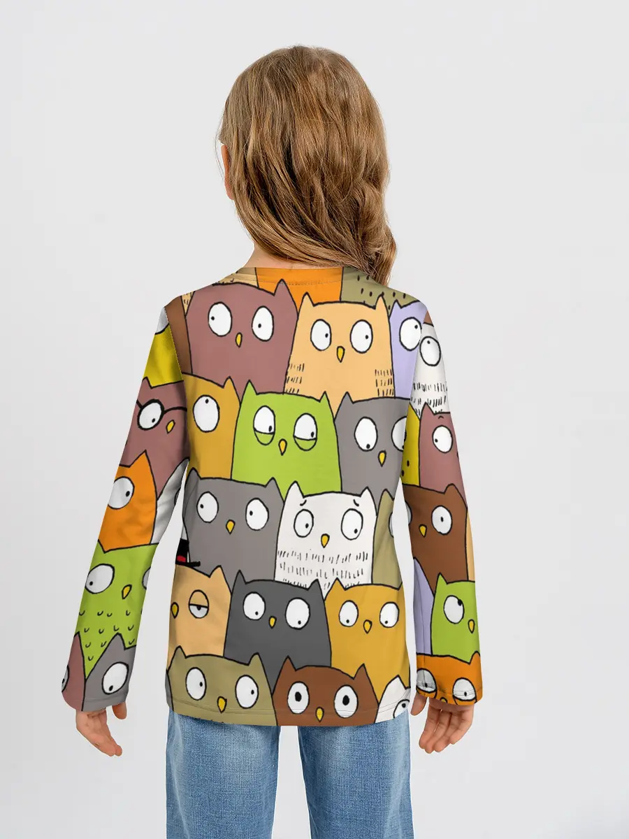 Детский лонгслив / СОВЫ КОТИКИ