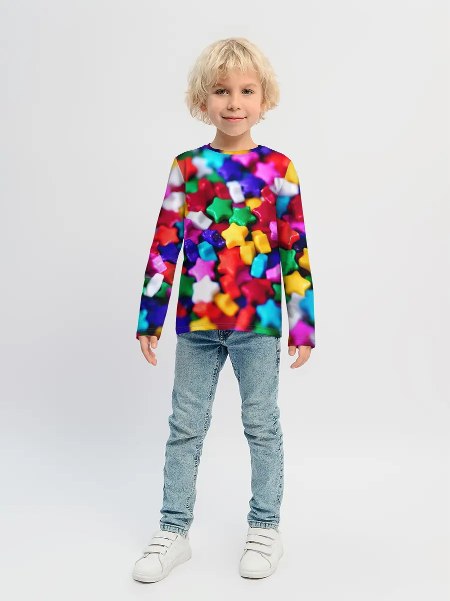 Детский лонгслив / Разноцветные звездочки звезды