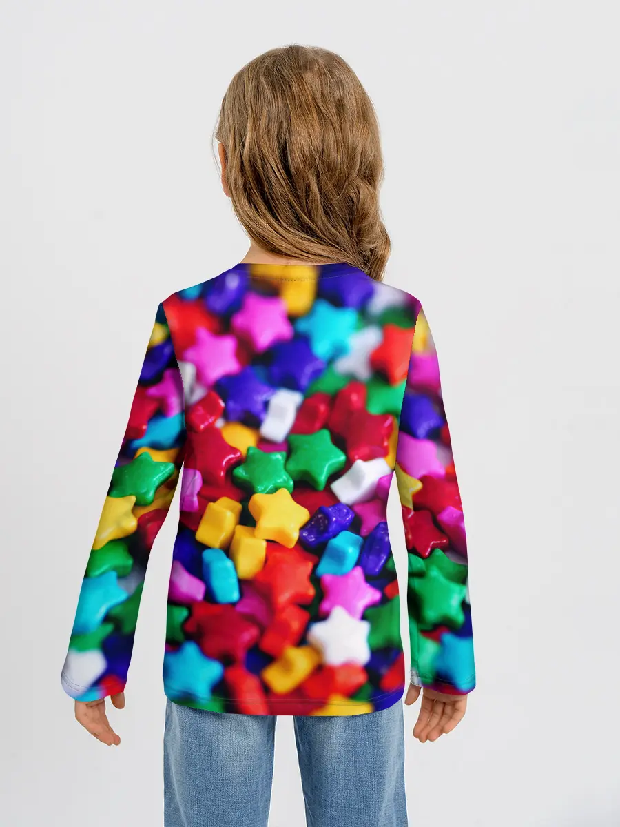 Детский лонгслив / Разноцветные звездочки звезды
