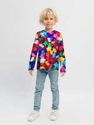 Детский лонгслив / Разноцветные звездочки звезды