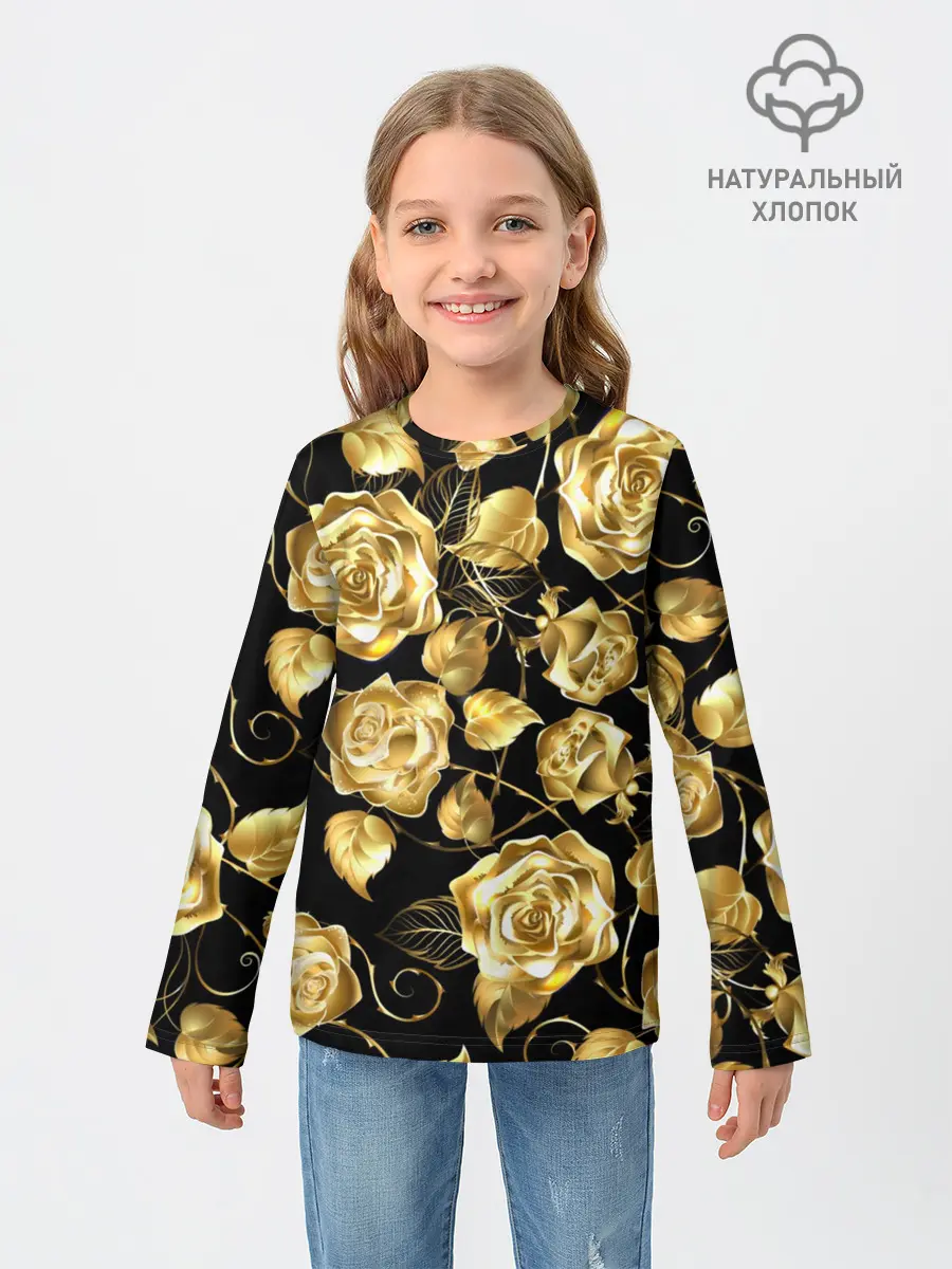 Детский лонгслив / Golden Roses