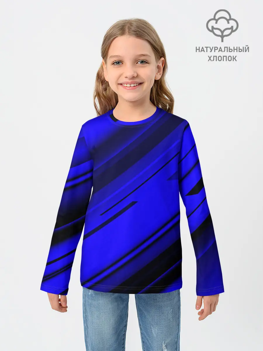 Детский лонгслив / Blue and Black