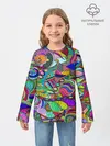 Детский лонгслив / Дудлы узор разноцветный хиппи