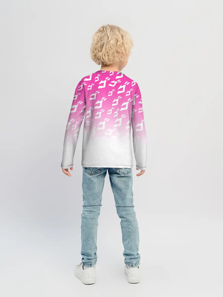 Детский лонгслив / Паттерн розовый джоджо
