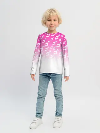 Детский лонгслив / Паттерн розовый джоджо