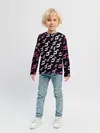 Детский лонгслив / Паттерн джоджо белорозовый