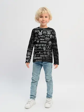 Детский лонгслив / ЛОГОТИПЫ ИГР / LOGO GAMES