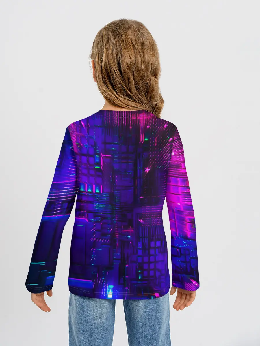 Детский лонгслив / NEON CUBES