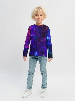 Детский лонгслив / NEON CUBES