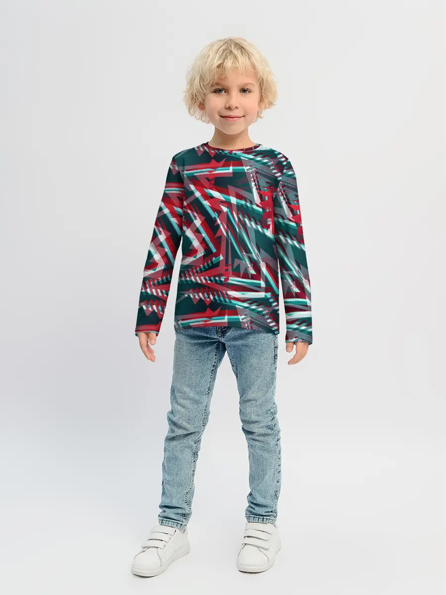 Детский лонгслив / Glitch микс