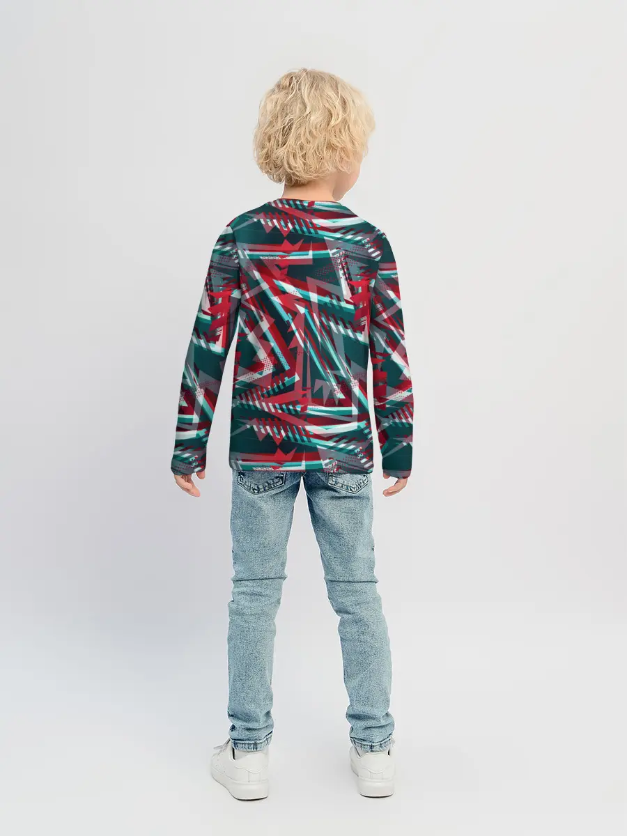 Детский лонгслив / Glitch микс