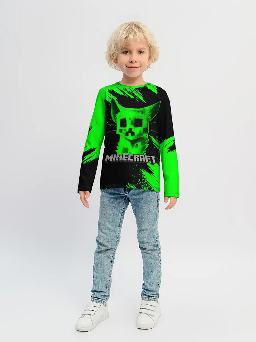 Детский лонгслив / MINECRAFT CREEPER CAT