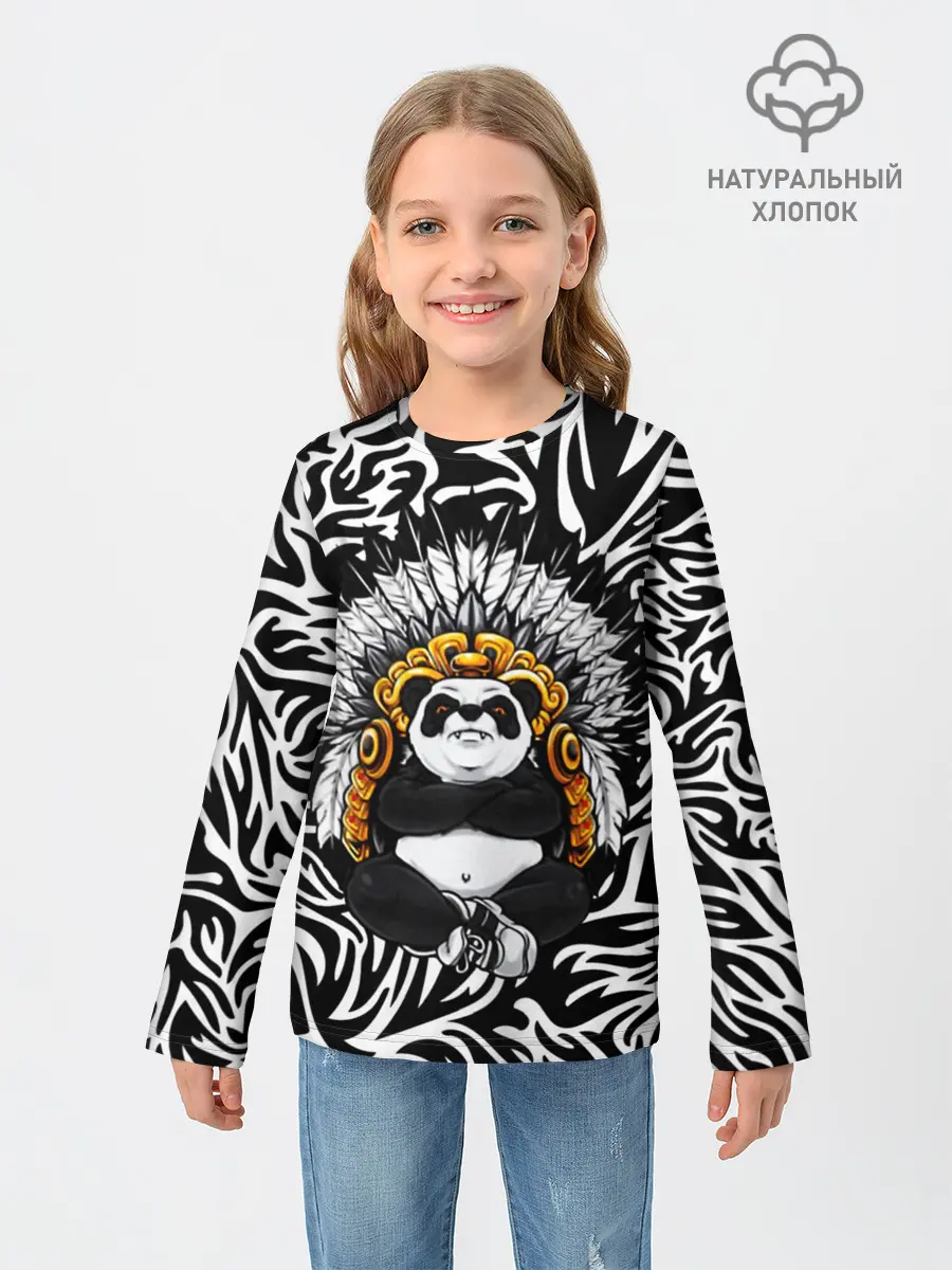 Детский лонгслив / Мудрая Панда