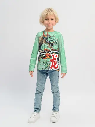 Детский лонгслив / Изумрудный дракон