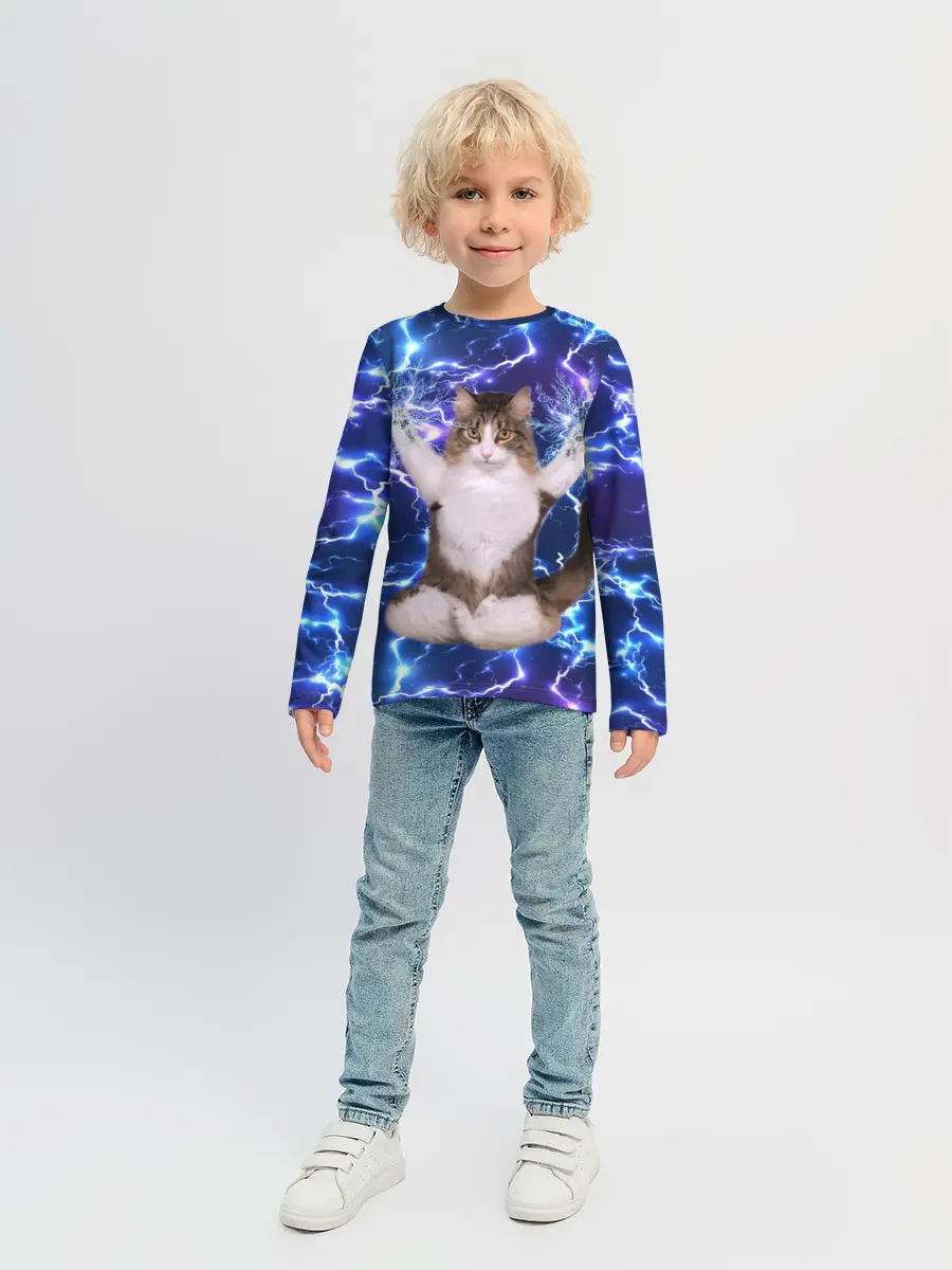 Детский лонгслив / Грозовой Котик