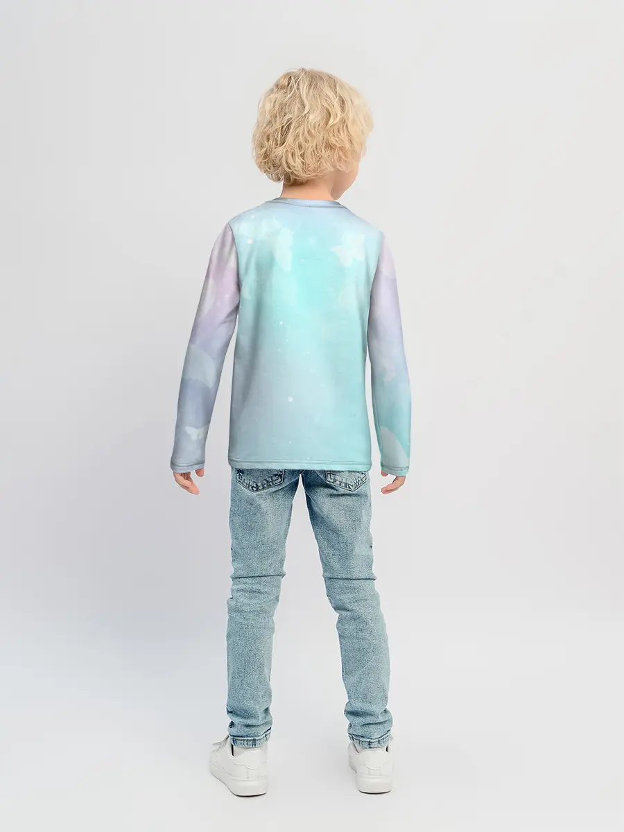 Детский лонгслив / Хвост Феи радужный фон