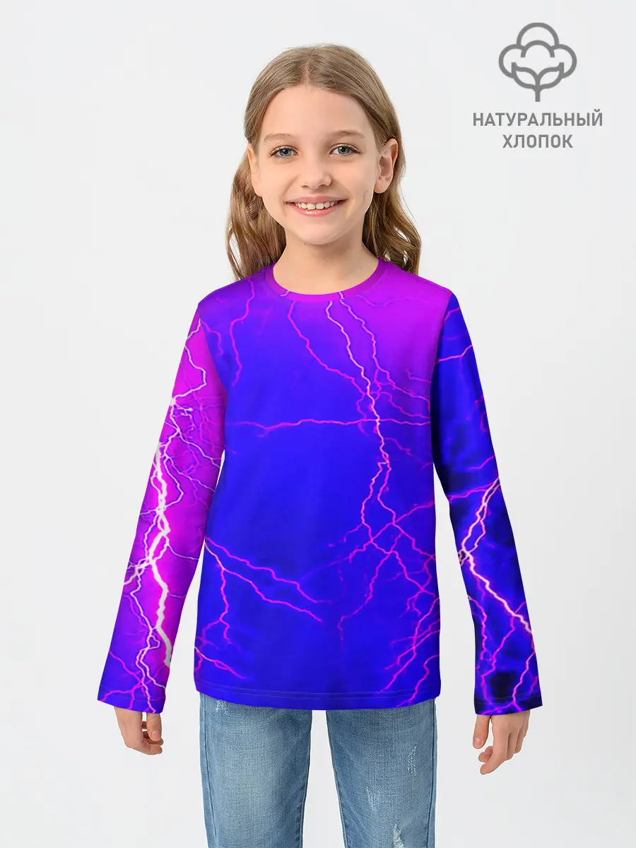Детский лонгслив / НЕОНОВАЯ МОЛНИЯ