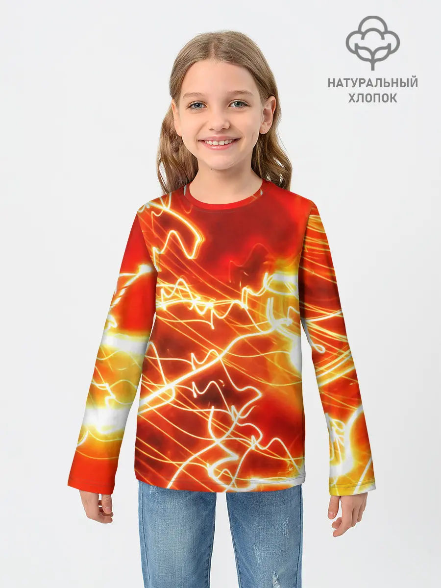 Детский лонгслив / ОГНЕННАЯ МОЛНИЯ