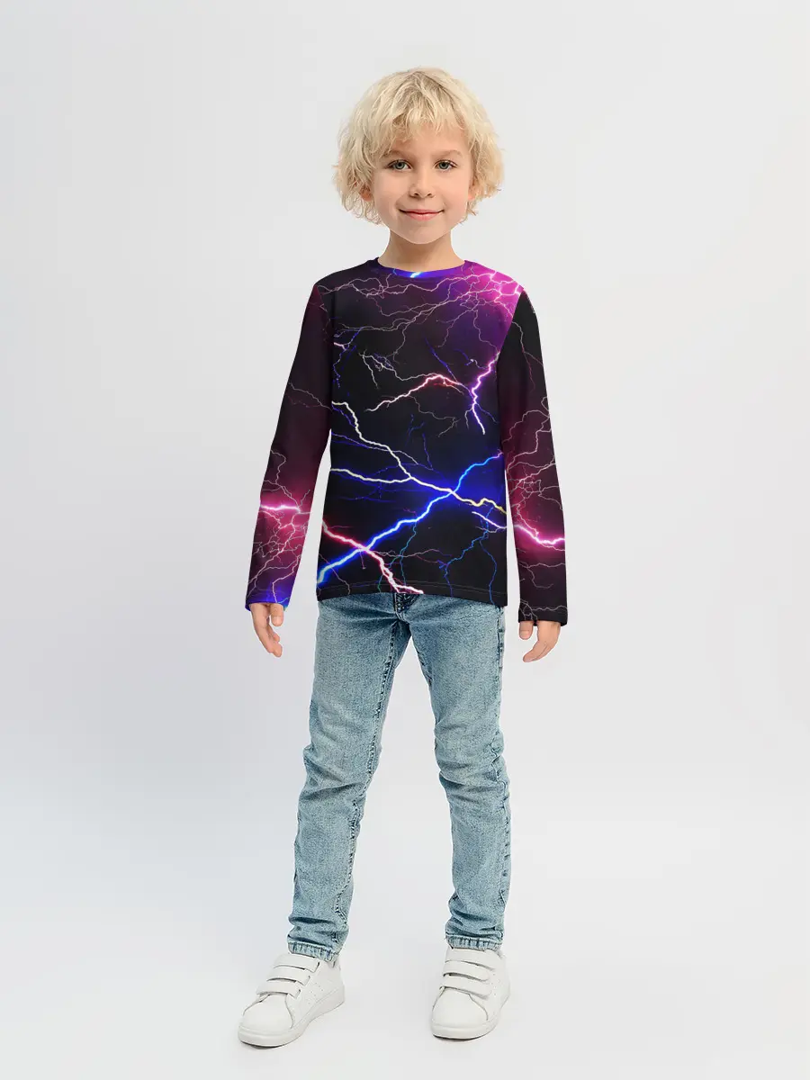 Детский лонгслив / НЕОНОВЫЕ МОЛНИИ