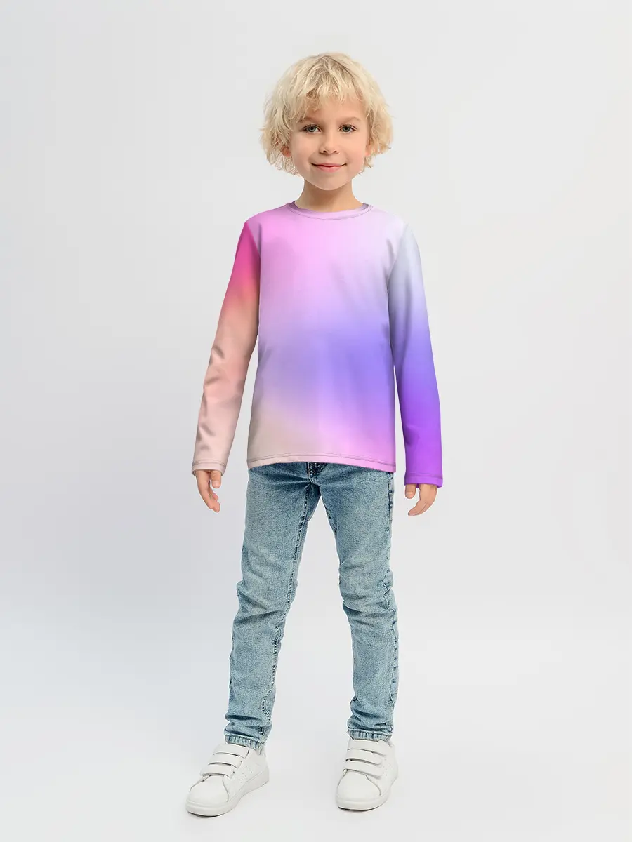Детский лонгслив / светлый градиент розовый мода