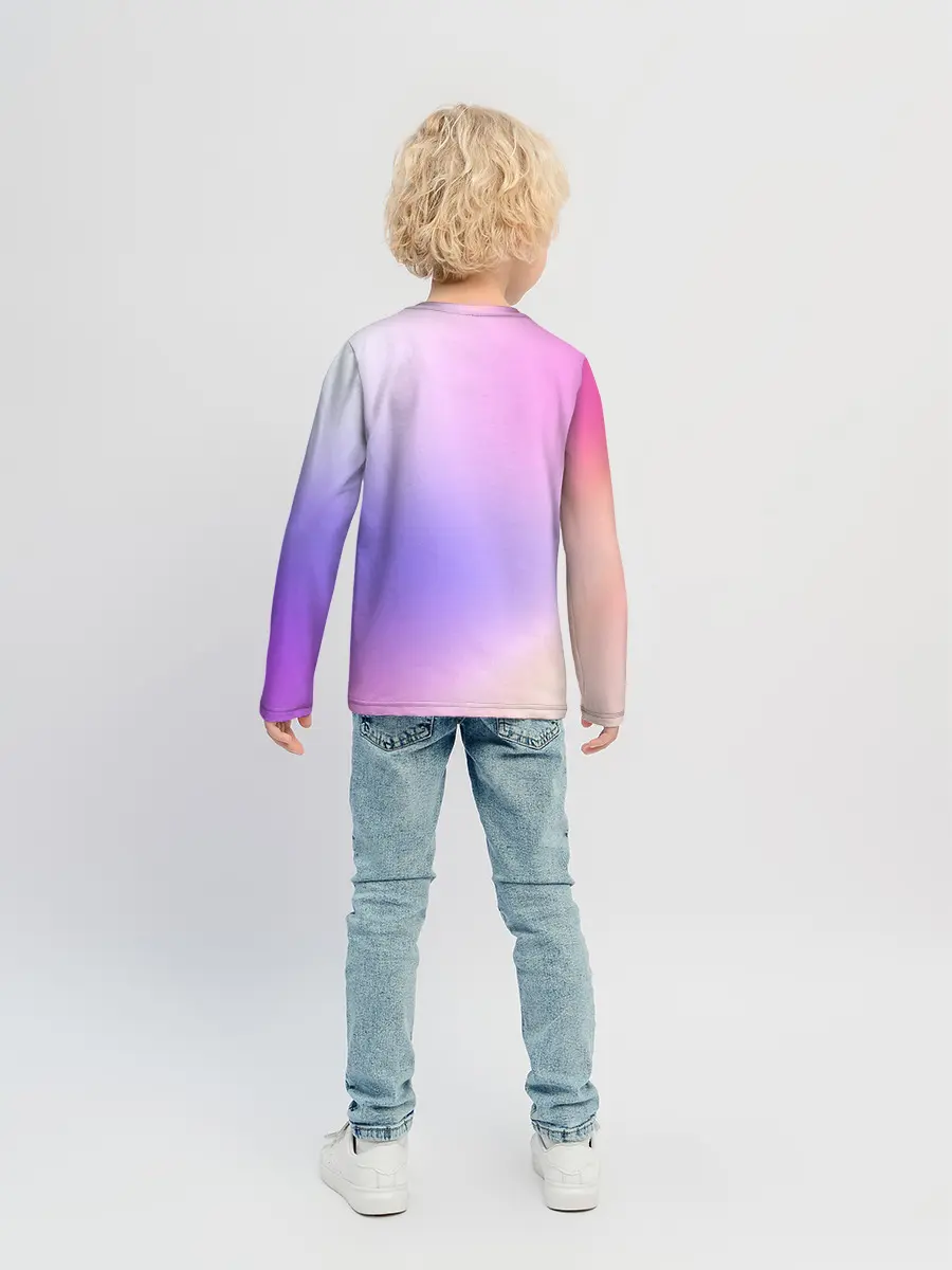 Детский лонгслив / светлый градиент розовый мода
