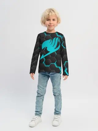 Детский лонгслив / Хвост Феи голубые соты