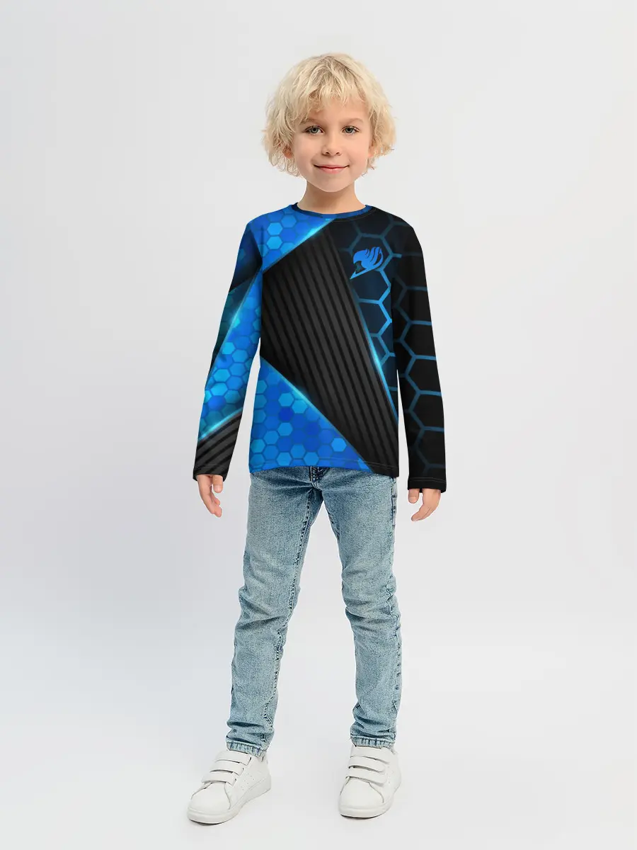 Детский лонгслив / Хвост Феи геометрические соты