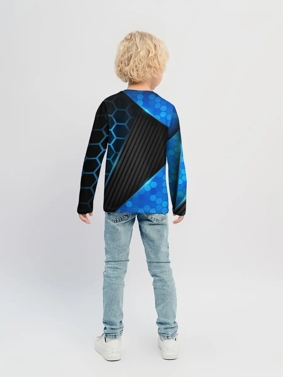 Детский лонгслив / Хвост Феи геометрические соты