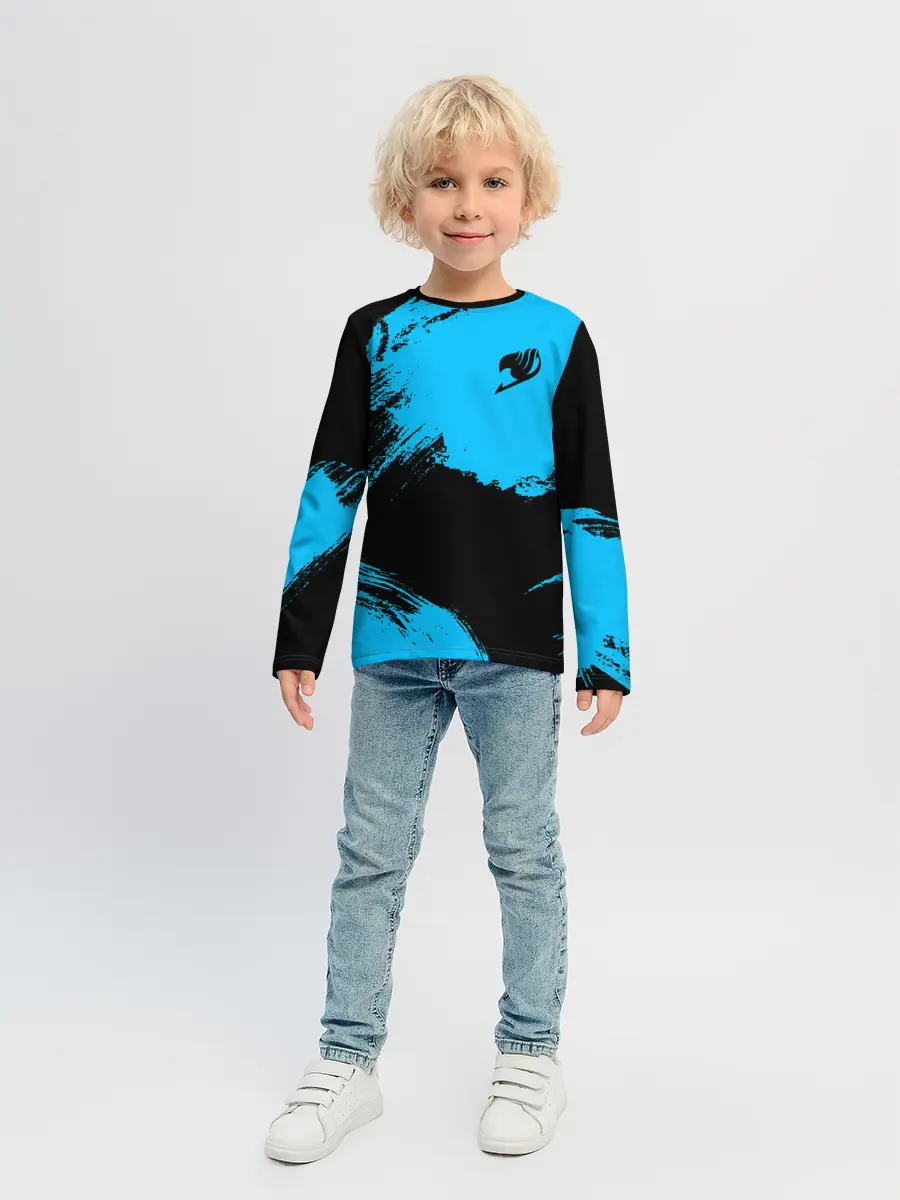 Детский лонгслив / Хвост Феи синие мазки