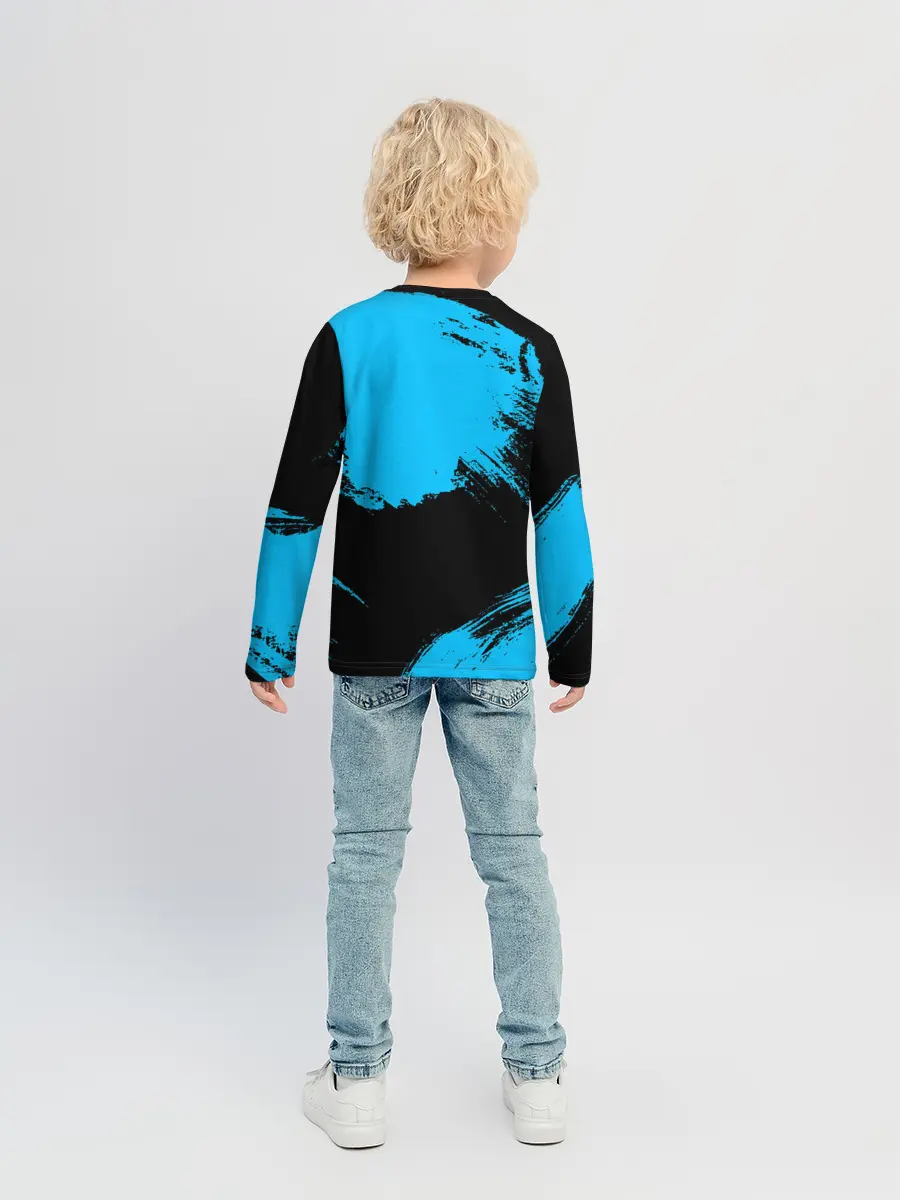 Детский лонгслив / Хвост Феи синие мазки