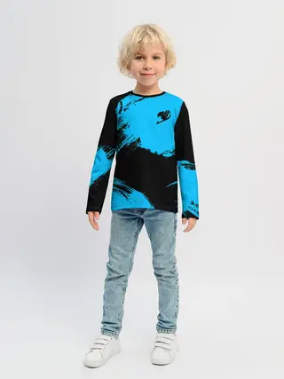 Детский лонгслив / Хвост Феи синие мазки