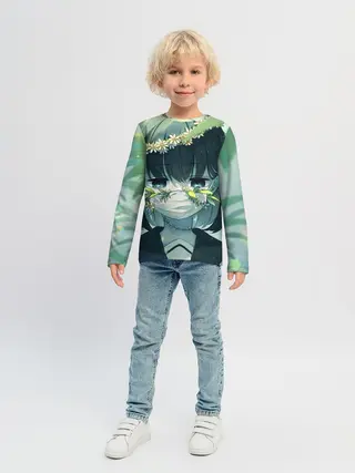 Детский лонгслив / аниме школьница маска цветы