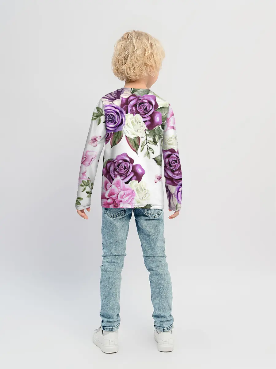 Детский лонгслив / Красивые розы