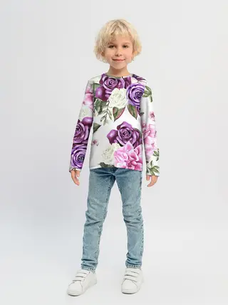 Детский лонгслив / Красивые розы