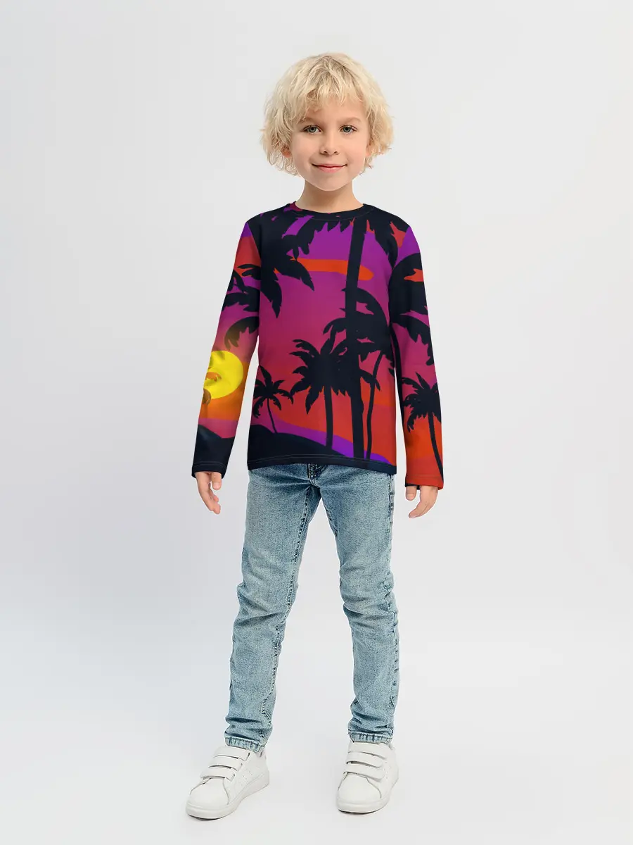 Детский лонгслив / Тропический пляж