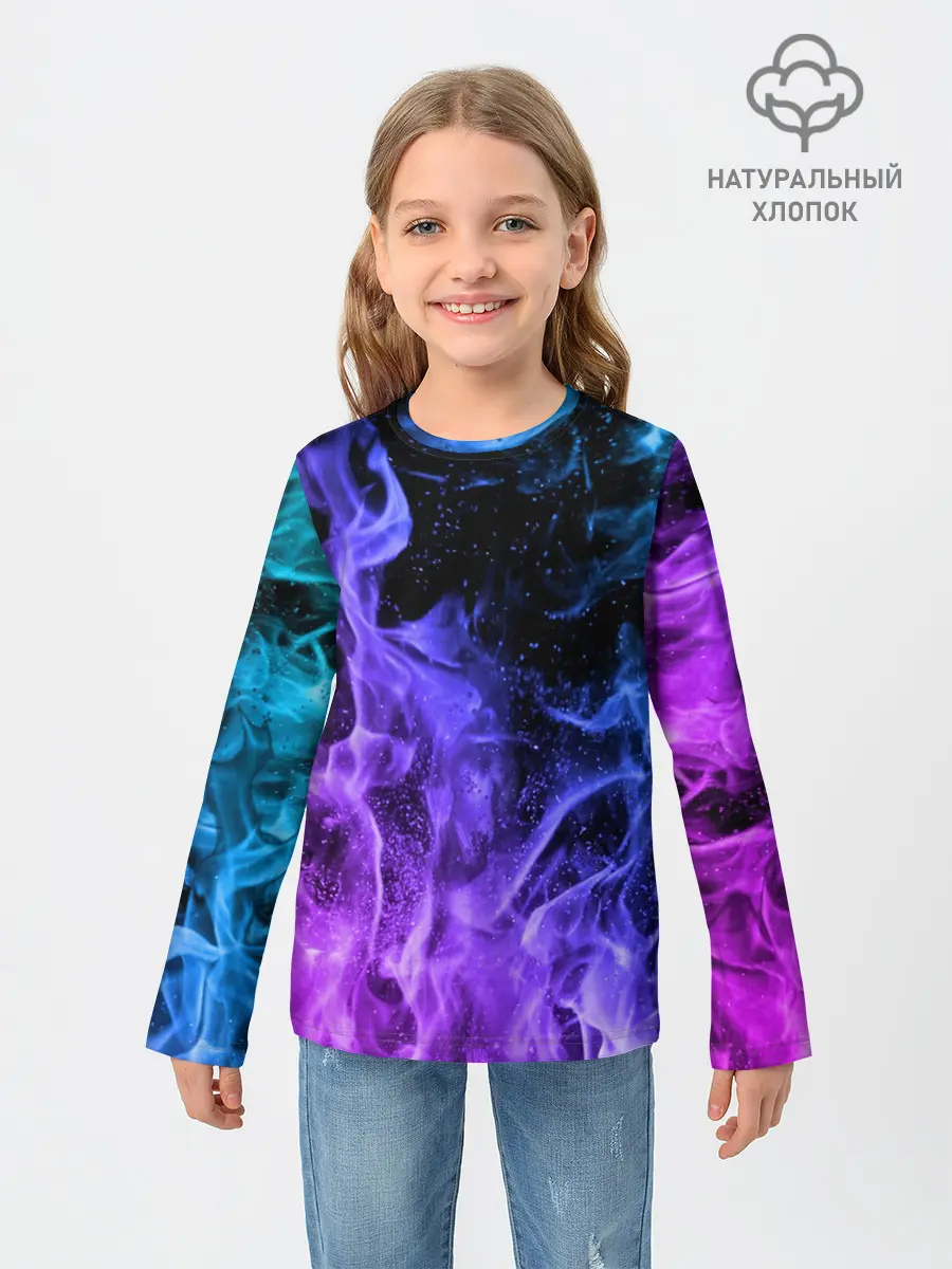 Детский лонгслив / ОГОНЬ НЕОН