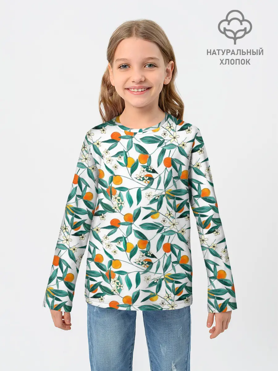 Детский лонгслив / Оранжевое лето